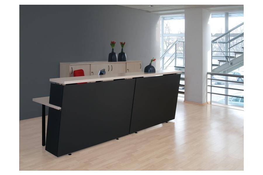 Tera Reception Desk Range - Dark Grey/Birch Tops